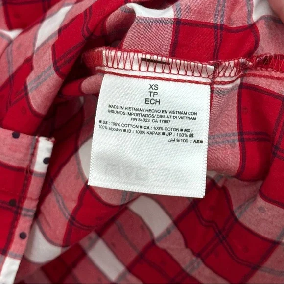 Old Navy Red Plaid Button Up NWT - Womens Size XS - Picture 3 of 5